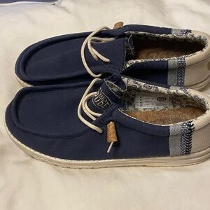 Hey Dude Men's Blue and Beige Loafers